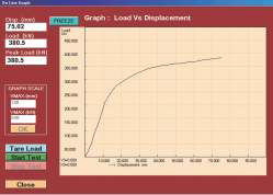Real time values of load & displacement/extension
used for plotting its graph & can be seen real time
during testing